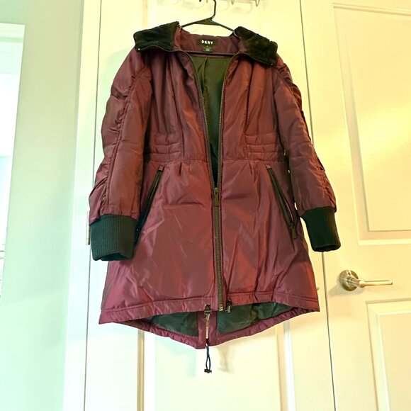 Burgundy DKNY Coat - Picture 8 of 9